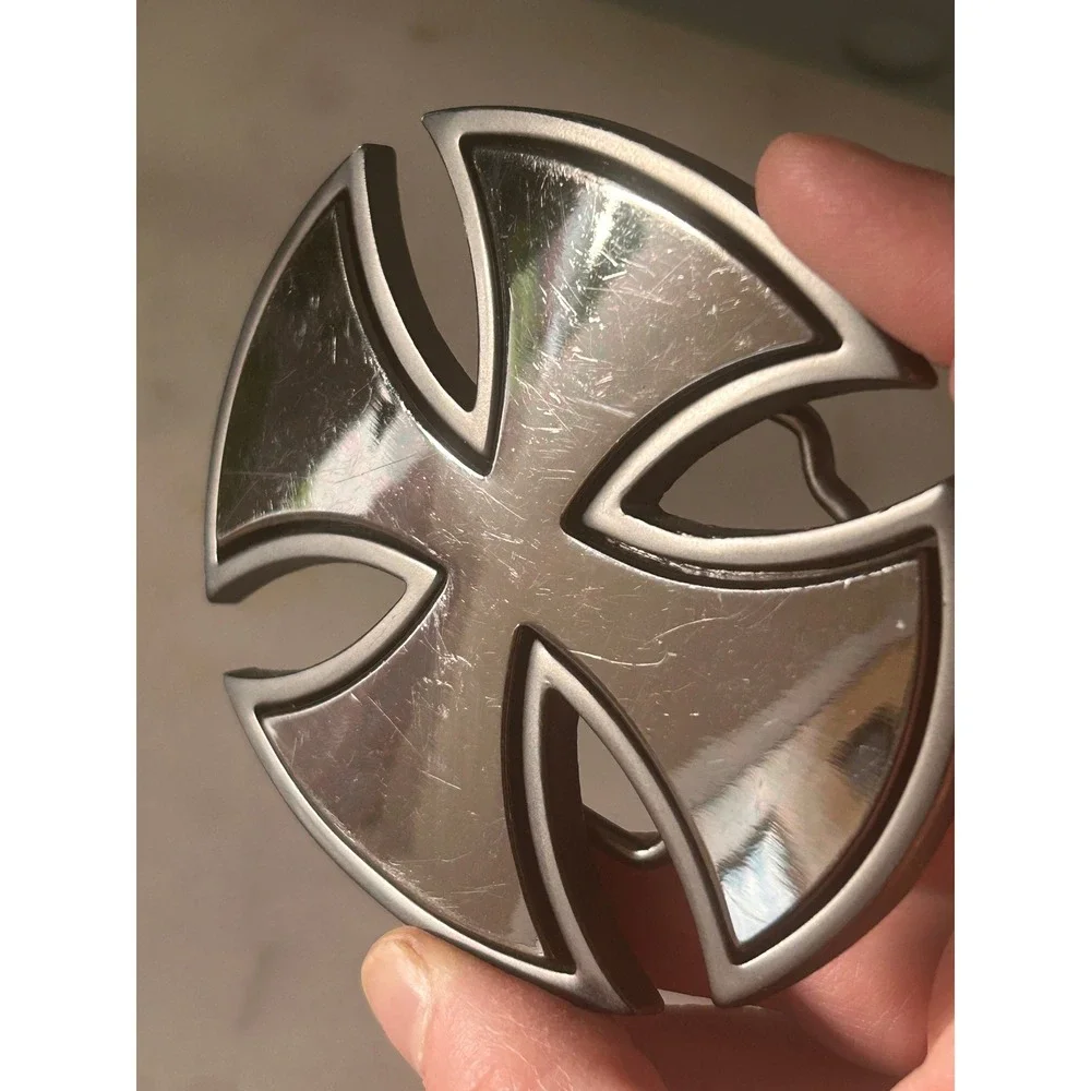 Gunmetal Grey Iron Cross Belt Buckle Biker Gothic Metal Accessory